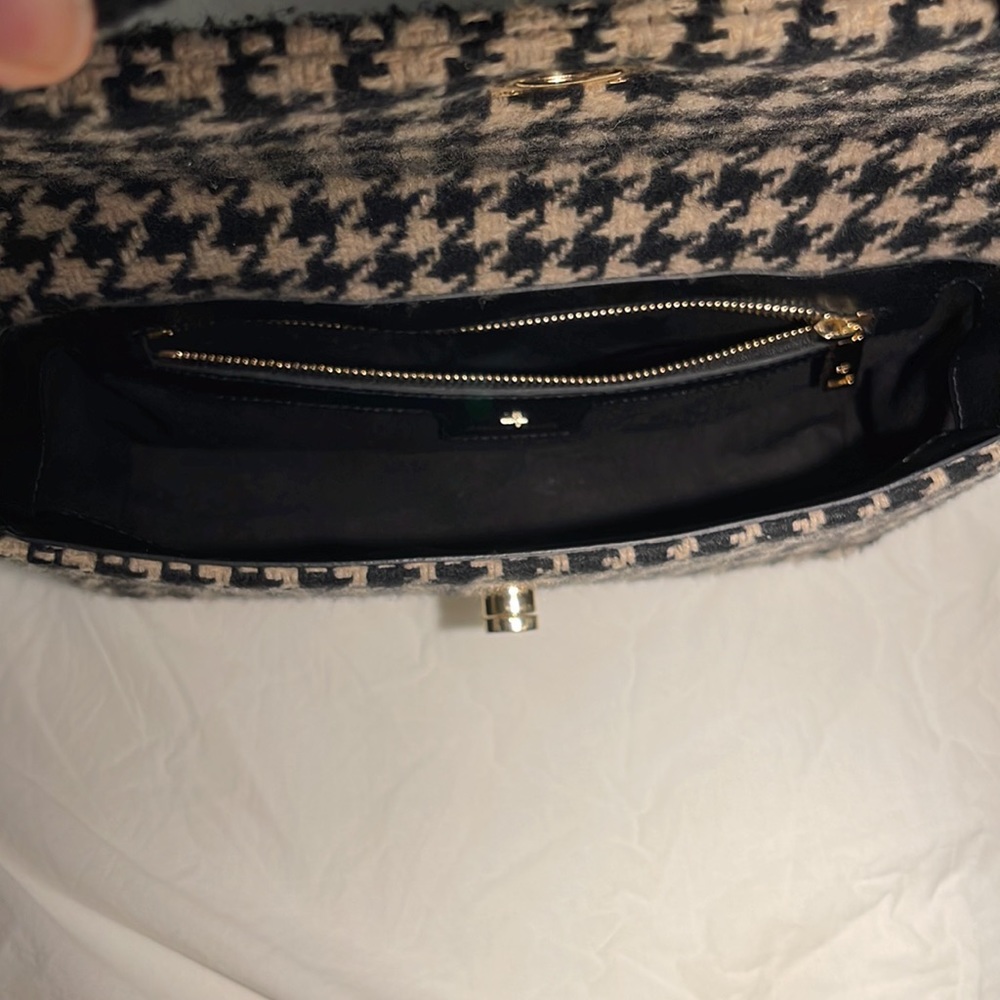 Anine Bing Black & Cream Houndstooth Shoulder Bag - Picture 12 of 14